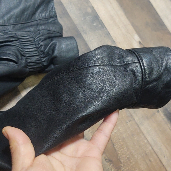 Vintage Lucky Leather Biker style Jacket  women's sz med - Picture 3 of 10